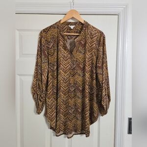 Cato brown animal print Women's blouse size XL